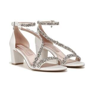 Pnina Tornai for Naturalizer Women Ahava Heel US 6.5 White Crystal Open Toe NIB